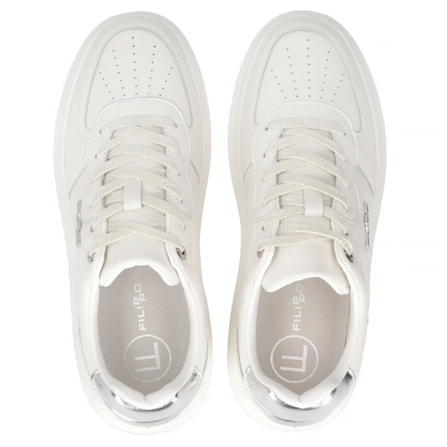 Skórzane sneakersy Filippo DP6726/25 WH białe