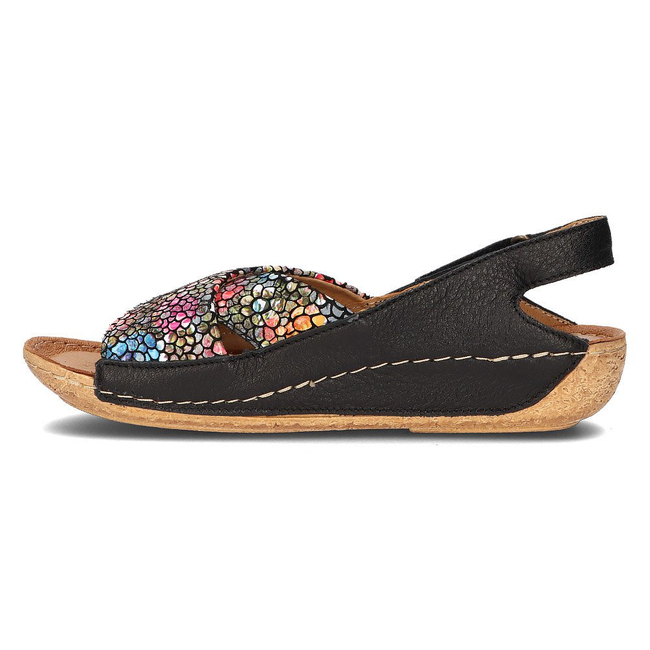 Leather sandals Filippo 00994-57/00-5 black multicolor