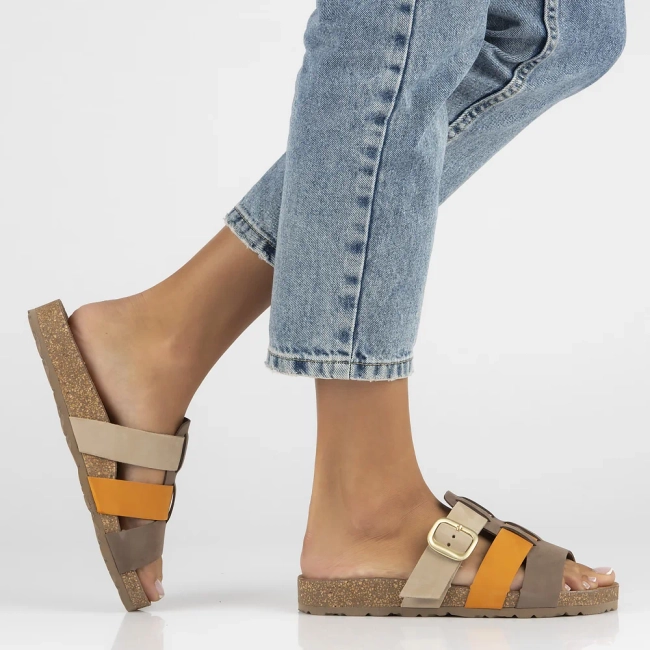 Slippers Yokono JERBA-137 NOB MULTI MANGO brown