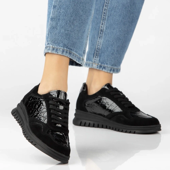 Leather sneakers Filippo DP8103/26 BK black
