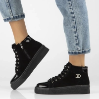 Leather ankle boots DBT6483/24 BK black