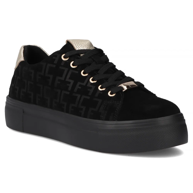 Skórzane sneakersy Filippo DP6850/25 BK czarne
