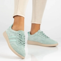 Skórzane sneakersy Filippo DP7508/26 LT GE jasnozielone