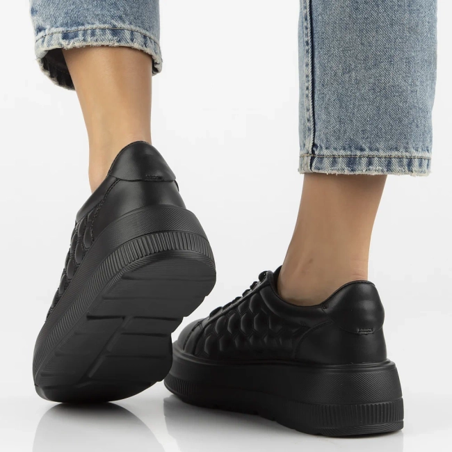 Leather sneakers Filippo DP7285/25 BK black