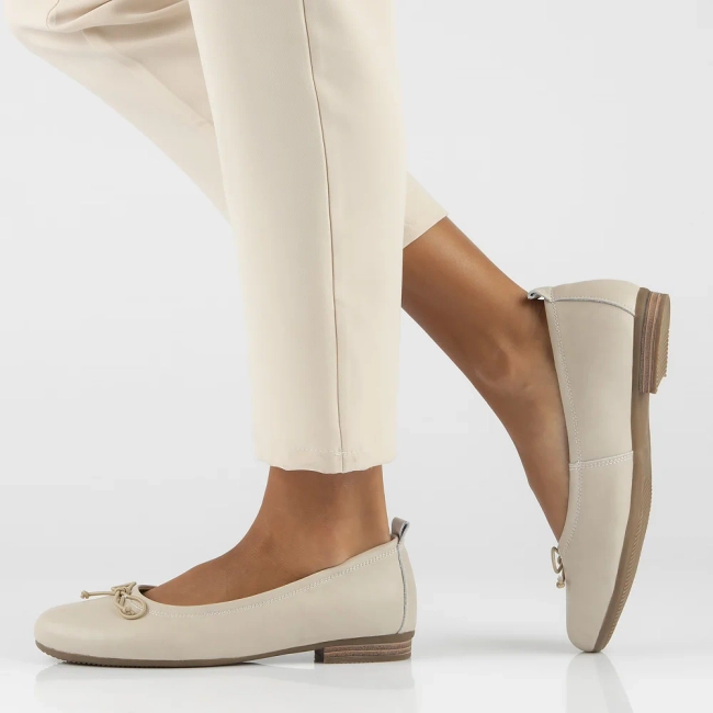 Skórzane baleriny Filippo DP6249/24 BE beżowe