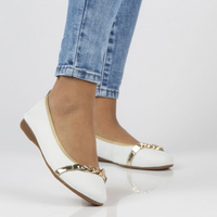 Leather ballerinas Filippo DP3709/22 WH white