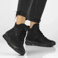 Botki na platformie Rieker 55069-00 czarne