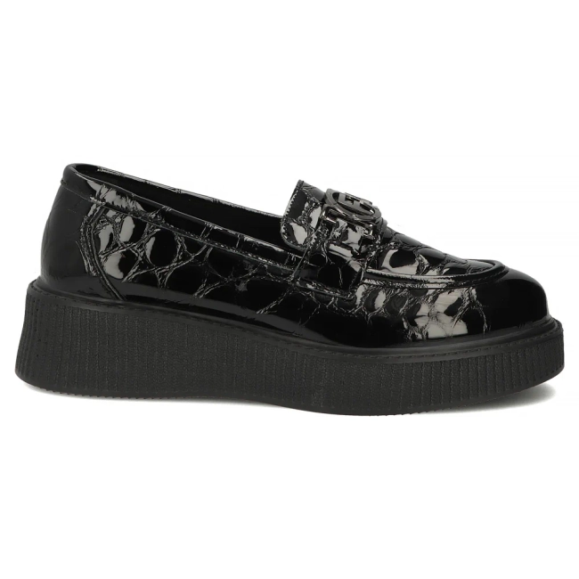 Leather platform shoes Filippo DP8294/26 BK black