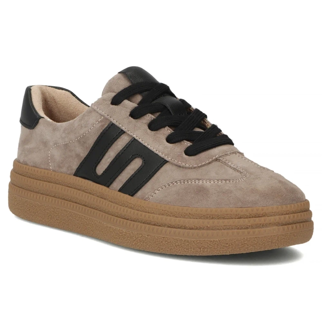 Skórzane sneakersy Filippo DP7114/25 TP taupe