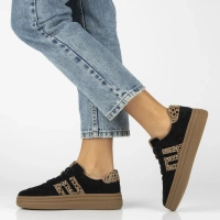 Leather sneakers Filippo DP7114/25 BK LEO black