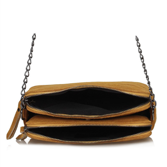 Torebka Toscanio Listonoszka Zamszowa A258 żółta