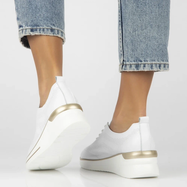 Leather sneakers Filippo DP6720/25 WH white