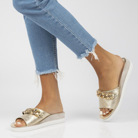 Leather flip-flops Filippo 105 gold