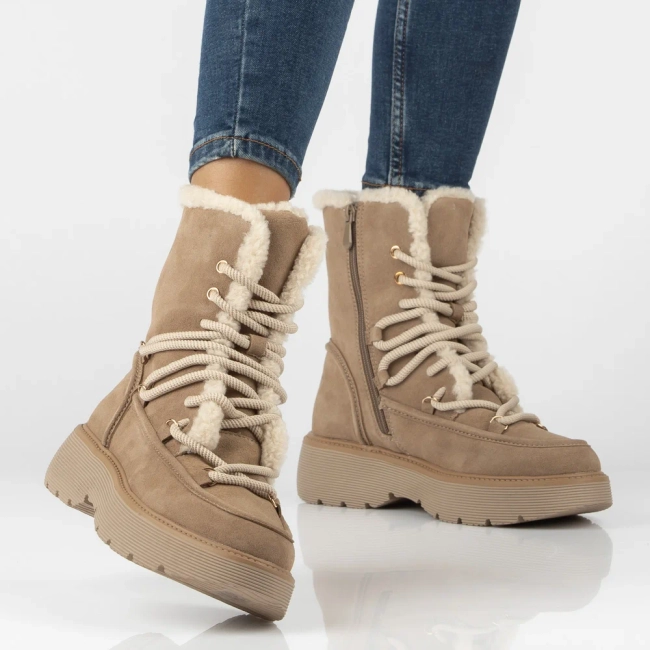Leather platform ankle boots Filippo DBT8314/26 BE beige