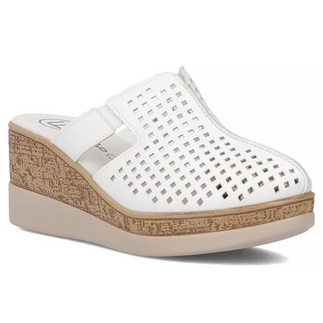 Leather slippers Filippo DK6818/25 WH white