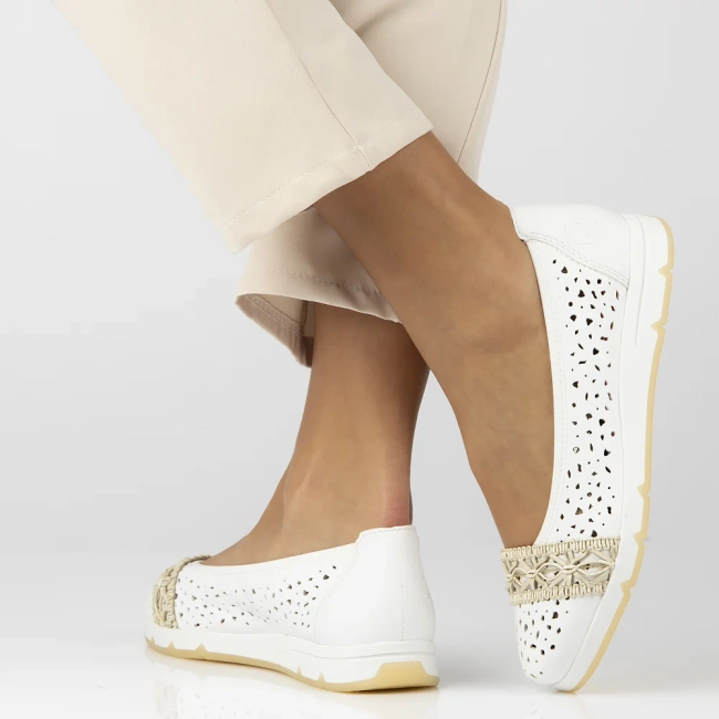 Baleriny Rieker L3062-80 białe