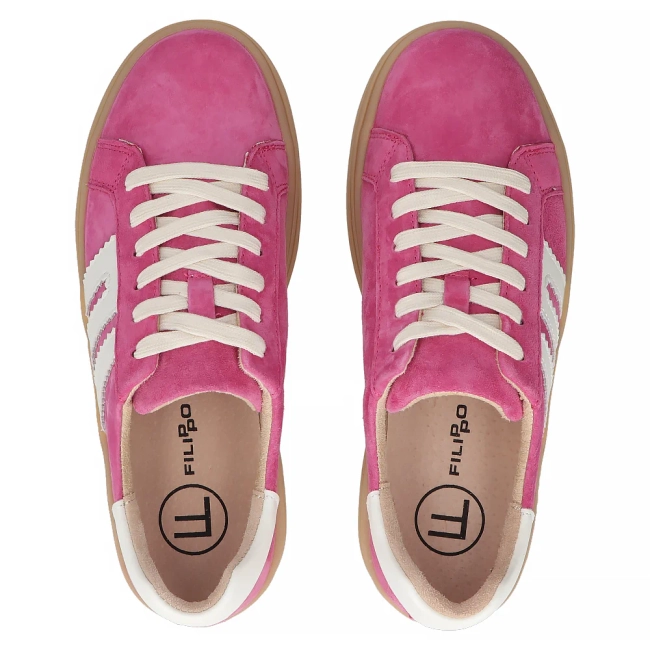 Leather sneakers Filippo DP6744/25 FH pink