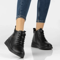 Leather platform ankle boots Filippo DBT4215/26 BK BK black
