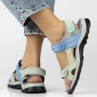 Leather sandals Filippo DS7033/25 BL GE blue and green