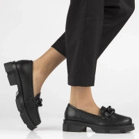 Skórzane półbuty na platformie Filippo DP3221/23 BK BK czarne