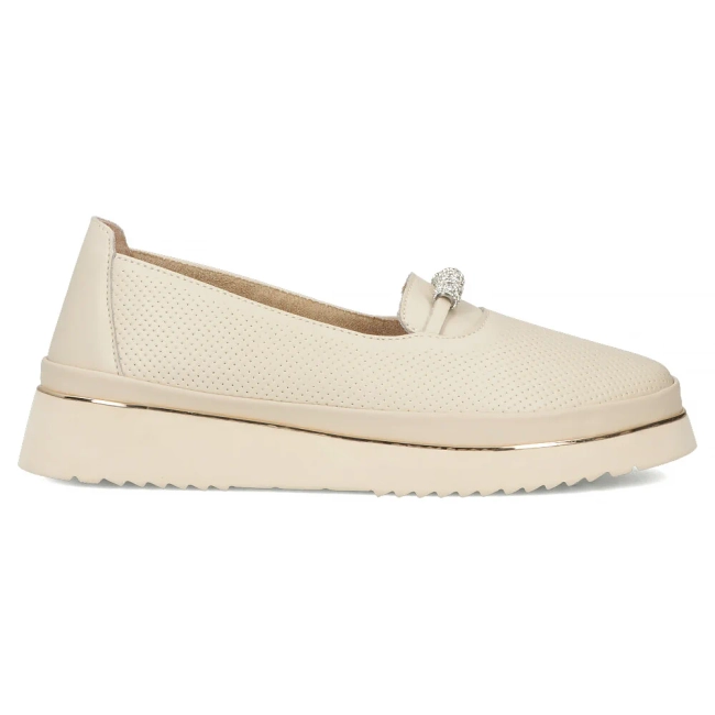 Skórzane półbuty Filippo DP6999/25 BE beżowe