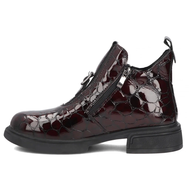 Skórzane botki Filippo DBT7989/26 BG bordowe