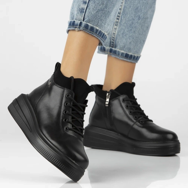 Leather boots Filippo DBT6506/24 BK black