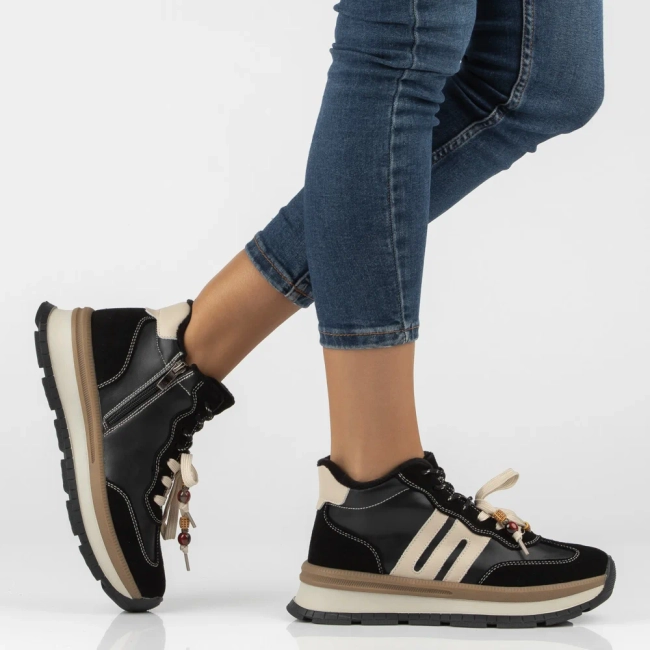 Leather platform ankle boots Filippo DBT8064/26 BK black