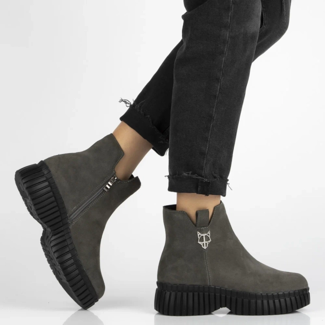 Leather ankle boots Filippo DBT7274/25 GR grey