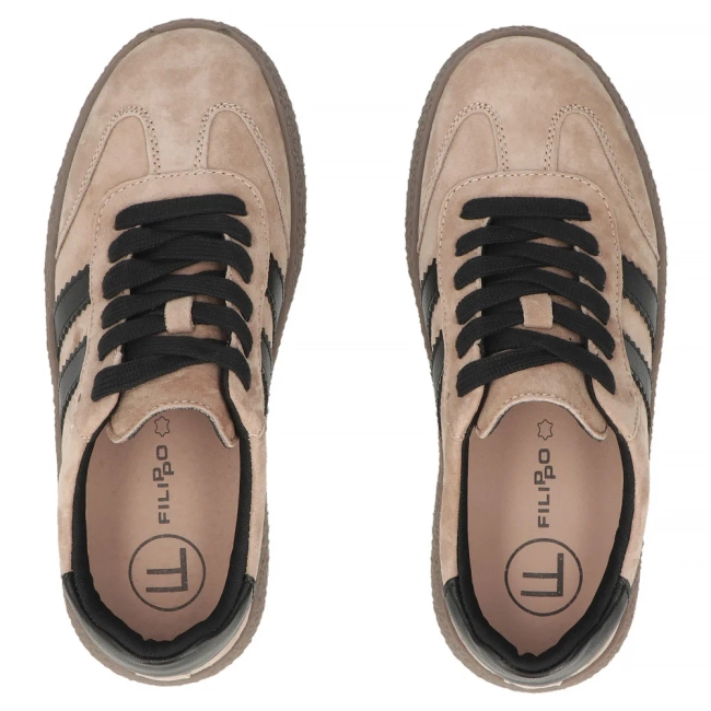 Skórzane sneakersy Filippo DP7958/26 BE beżowe