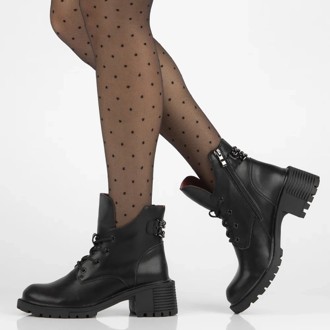 Leather ankle boots Filippo DBT6491/24 BK black