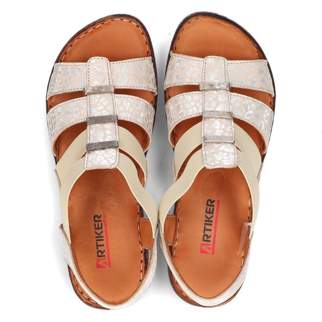 Leather sandals Artiker 46C2374 beige