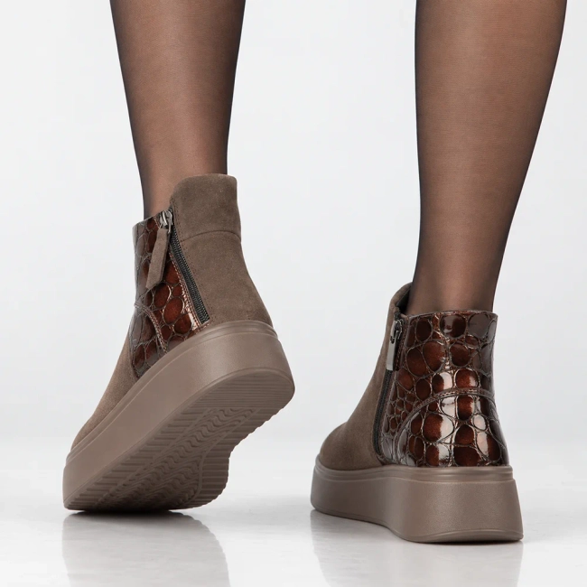 Leather platform ankle boots Filippo DBT8077/26 D BR brown