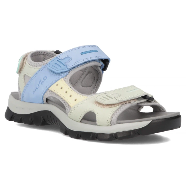 Leather sandals Filippo DS7033/25 BL GE blue and green