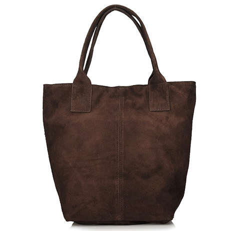 Handbag Toscanio Shopper Suede 1101 dark brown
