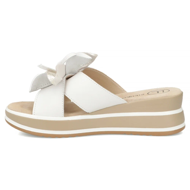 Skórzane klapki Filippo DK7636/26 WH białe