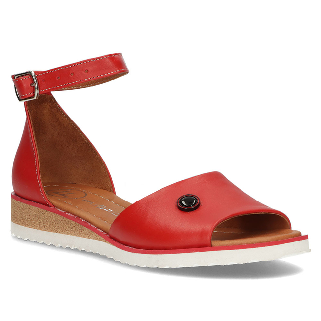 Leather sandals Filippo DS3914/22 RD red