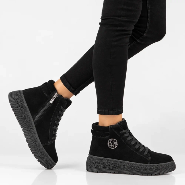 Leather platform ankle boots Filippo DBT8090/26 BK black