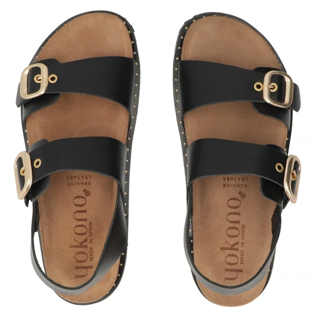Leather sandals BOLUS-252 NAPA NEGRO black