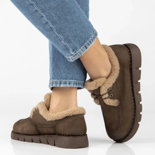 Skórzane półbuty Filippo DP8181/26 KH khaki