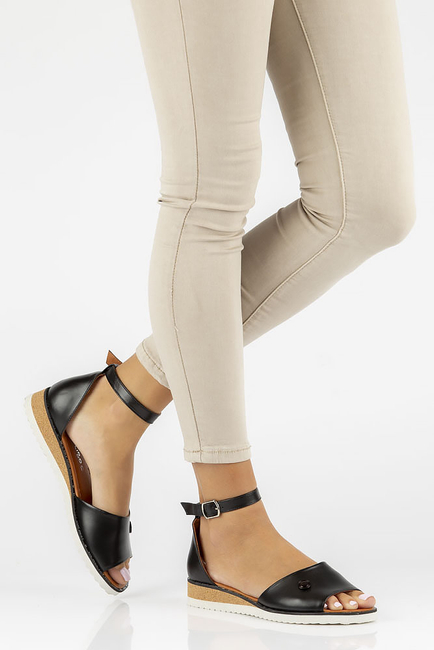 Leather sandals Filippo DS3914/22 BK black