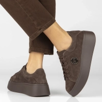 Skórzane sneakersy Filippo DP6058/26 D BR brązowe