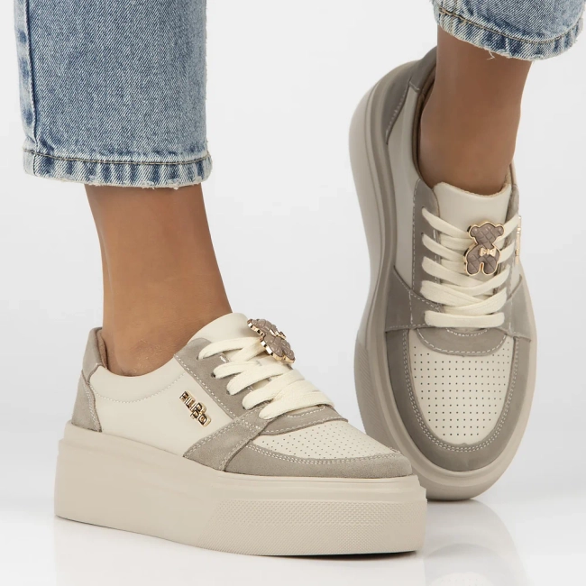 Skórzane sneakersy Filippo DP6775/25 BE beżowe