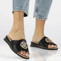 Leather flip-flops Filippo DK7042/25 BK black