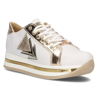 Leather sneakers Filippo 096 white and gold