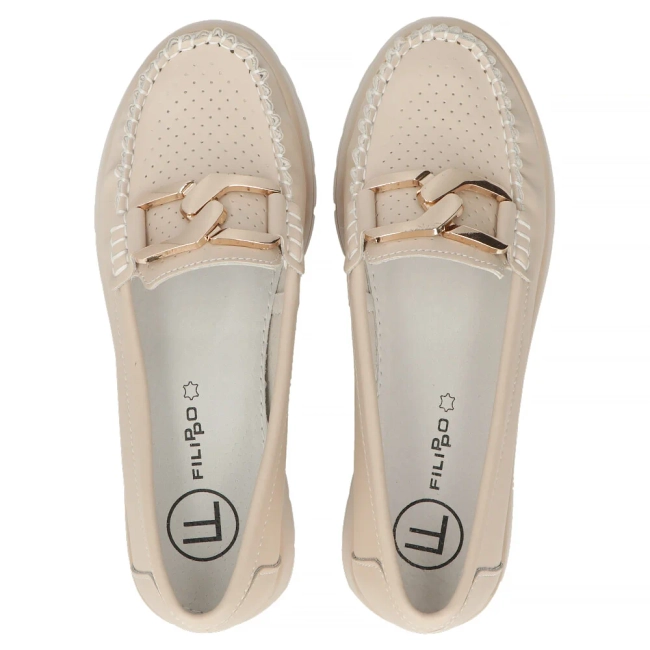 Leather loafers Filippo DP6827/25 BE beige