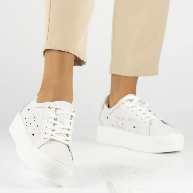 Leather shoes Filippo DP6015/24 WH white