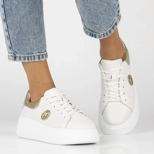 Leather sneakers Filippo DP6058/25 WH white