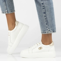 Skórzane sneakersy Filippo DP6721/25 WH białe