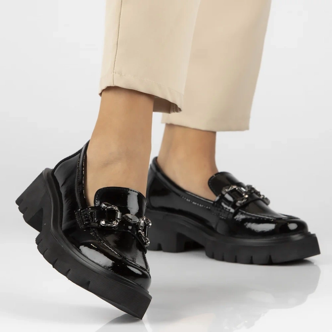 Leather shoes Filippo DP6475/24 BK L black